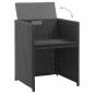 Preview: 3-tlg. Garten-Essgruppe mit Auflagen Poly Rattan Schwarz