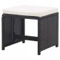 Preview: Gartenhocker 2 Stk. mit Sitzkissen Poly Rattan Schwarz