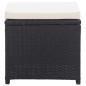 Preview: Gartenhocker 2 Stk. mit Sitzkissen Poly Rattan Schwarz