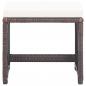 Preview: Gartenhocker 2 Stk. mit Sitzkissen Poly Rattan Braun
