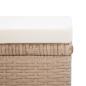 Preview: Gartenhocker 2 Stk. mit Sitzkissen Poly Rattan Beige