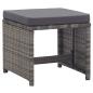 Preview: 17-tlg. Garten-Essgruppe mit Auflagen Poly Rattan Grau