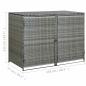 Preview: Mülltonnenbox für 2 Tonnen Poly Rattan Anthrazit 148×77×111 cm 