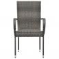 Preview: Gartenstühle Stapelbar 2 Stk. Grau Poly Rattan