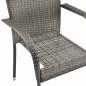 Preview: Gartenstühle Stapelbar 2 Stk. Grau Poly Rattan