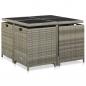 Preview: 9-tlg. Garten-Essgruppe mit Auflagen Poly Rattan Grau