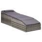 Preview: ARDEBO.de - Sonnenliege mit Auflage Poly Rattan Grau