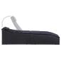 Preview: Sonnenliege mit Auflage Poly Rattan Schwarz