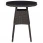 Preview: Gartenstühle 2 Stk. mit Teetisch Poly Rattan Schwarz