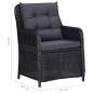 Preview: Gartenstühle 2 Stk. mit Teetisch Poly Rattan Schwarz