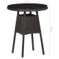 Preview: Gartenstühle 2 Stk. mit Teetisch Poly Rattan Schwarz