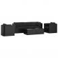 Preview: ARDEBO.de - 7-tlg. Garten-Lounge-Set mit Auflagen Poly Rattan Schwarz