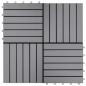 Preview: Terrassenfliesen 10 Stk. Grau 30 x 30 cm Massivholz Akazie