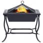 Preview: Feuerstelle Schwarz 42x42x45 cm Stahl  