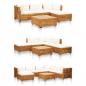 Preview: ARDEBO.de - Modular-Sofa-Eckelement 1 Stk. mit Kissen Akazien Massivholz