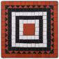 Preview: Mosaik-Bistrotisch Terrakottarot und Weiß 60 cm Keramik