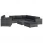 Preview: 8-tlg. Garten-Lounge-Set mit Auflagen Poly Rattan Grau