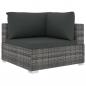 Preview: 8-tlg. Garten-Lounge-Set mit Auflagen Poly Rattan Grau
