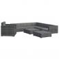 Preview: 8-tlg. Garten-Lounge-Set mit Auflagen Poly Rattan Grau