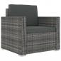 Preview: 8-tlg. Garten-Lounge-Set mit Auflagen Poly Rattan Grau