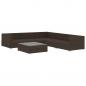 Preview: 6-tlg. Garten-Lounge-Set mit Auflagen Poly Rattan Braun
