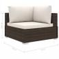 Preview: 6-tlg. Garten-Lounge-Set mit Auflagen Poly Rattan Braun