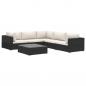 Preview: 6-tlg. Garten-Lounge-Set mit Auflagen Poly Rattan Schwarz