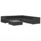 Preview: 6-tlg. Garten-Lounge-Set mit Auflagen Poly Rattan Schwarz