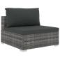 Preview: 6-tlg. Garten-Lounge-Set mit Auflagen Poly Rattan Grau