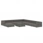 Preview: 9-tlg. Garten-Lounge-Set mit Auflagen Poly Rattan Grau