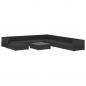 Preview: 9-tlg. Garten-Lounge-Set mit Auflagen Poly Rattan Schwarz