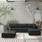 Preview: ARDEBO.de - 5-tlg. Garten-Lounge-Set mit Auflagen Poly Rattan Schwarz