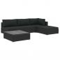 Preview: 5-tlg. Garten-Lounge-Set mit Auflagen Poly Rattan Schwarz