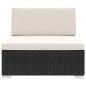Preview: ARDEBO.de - Modular-Sofa-Mittelteil 1 Stk. + Auflagen Poly Rattan Schwarz