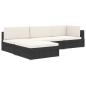 Preview: Modular-Sofa-Mittelteil 1 Stk. + Auflagen Poly Rattan Schwarz