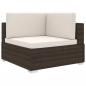 Preview: ARDEBO.de - Modular-Sofa-Eckteil 1 Stk. + Auflagen Poly Rattan Braun