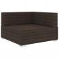 Preview: Modular-Sofa-Eckteil 1 Stk. + Auflagen Poly Rattan Braun