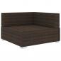 Preview: Modular-Sofa-Eckteil 1 Stk. + Auflagen Poly Rattan Braun