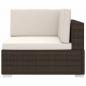 Preview: Modular-Sofa-Eckteil 1 Stk. + Auflagen Poly Rattan Braun