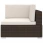 Preview: Modular-Sofa-Eckteil 1 Stk. + Auflagen Poly Rattan Braun
