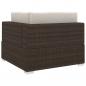 Preview: Modular-Sofa-Eckteil 1 Stk. + Auflagen Poly Rattan Braun