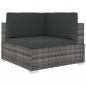 Preview: ARDEBO.de - Modular-Sofa-Eckteil 1 Stk. + Auflagen Poly Rattan Grau