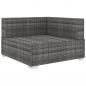 Preview: Modular-Sofa-Eckteil 1 Stk. + Auflagen Poly Rattan Grau