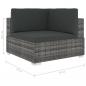 Preview: Modular-Sofa-Eckteil 1 Stk. + Auflagen Poly Rattan Grau