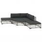 Preview: 6-tlg. Garten-Lounge-Set mit Kissen Poly Rattan Grau