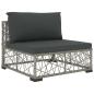 Preview: 6-tlg. Garten-Lounge-Set mit Kissen Poly Rattan Grau