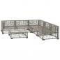 Preview: 6-tlg. Garten-Lounge-Set mit Auflagen Poly Rattan Grau