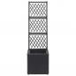 Preview: ARDEBO.de - Hochbeet mit Rankgitter 1 Topf 30x30x107cm Poly Rattan Schwarz