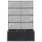 Preview: ARDEBO.de - Hochbeet mit Rankgitter 3 Töpfe 83×30×130cm Poly Rattan Schwarz