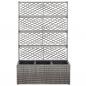 Preview: Hochbeet mit Rankgitter 3 Töpfe 83×30×130cm Poly Rattan Grau